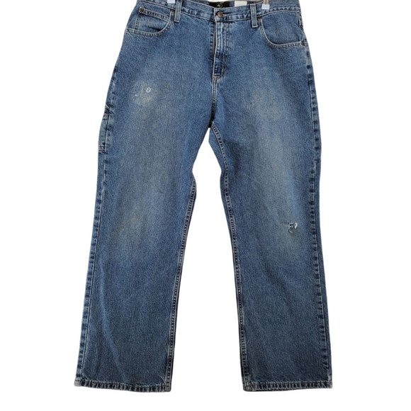 RedHead Jeans Men's Denim 5-Pkt Utility Straight Leg Blue 36x32 - Picture 1 of 10